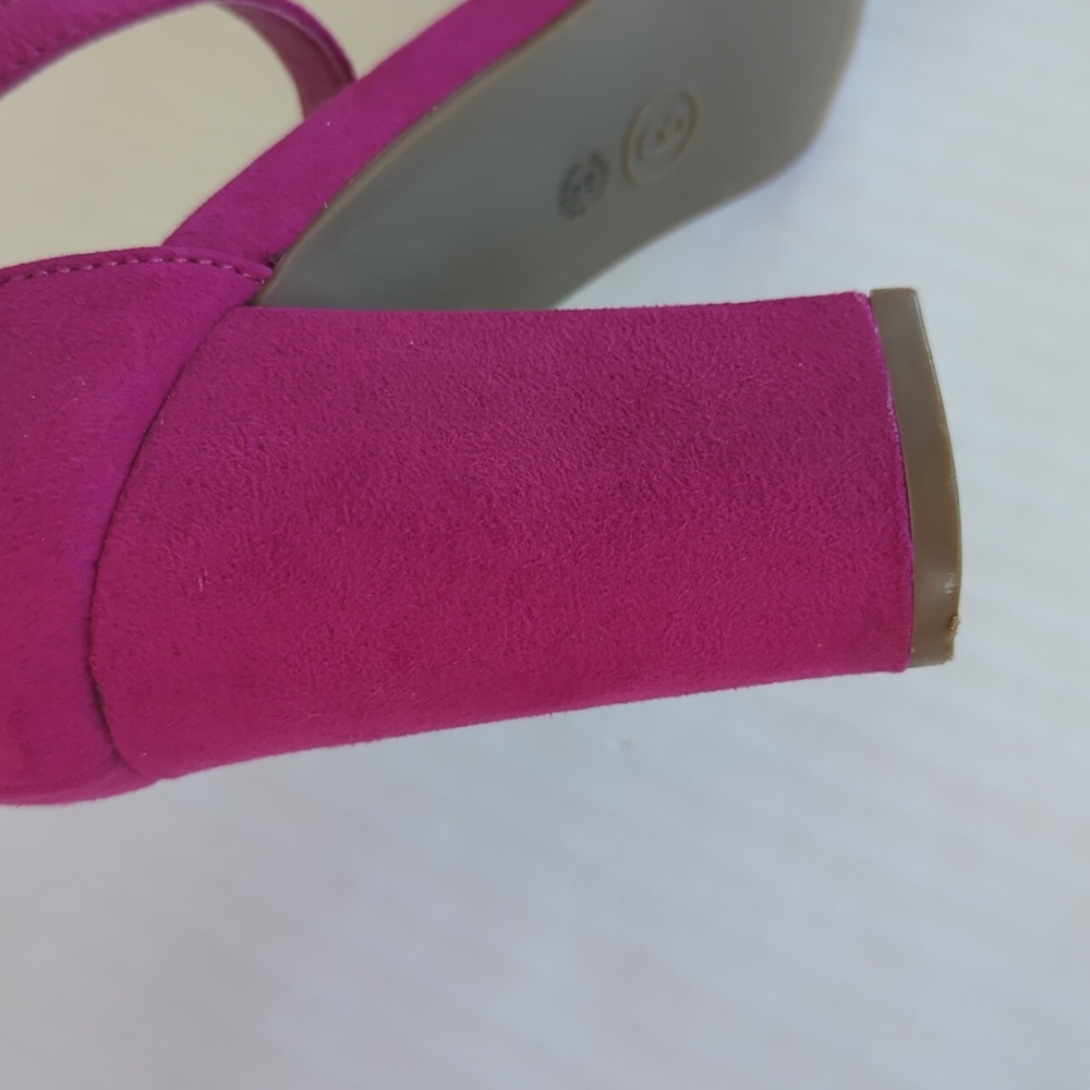 Worthington Beckwith Block Heel Open Toe Sandals 8 Fuchsia Pink - Picture 13 of 16